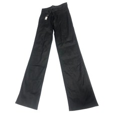 Fashion Nova Sammie High Rise Straight Leg Pants Black Coated Size M ZDFN2515ST