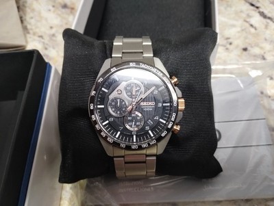 SEIKO CHRONOGRAPH (8T67-00H0) QUARTZ BLACK DIAL STAINLESS STEEL #SSB321