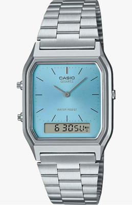 Casio Vintage AQ-230A-2A1MQY Ana-Digi Unisex Watch Ice Blue Dual