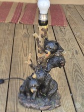 Zeckos Black Bear Family Table Lamp No Shade