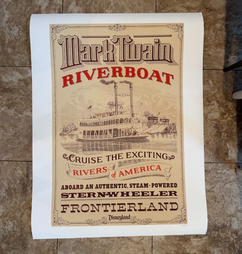 Rare Disneyland Mark Twain Riverboat Frontierland Poster – Limited Edition of 10