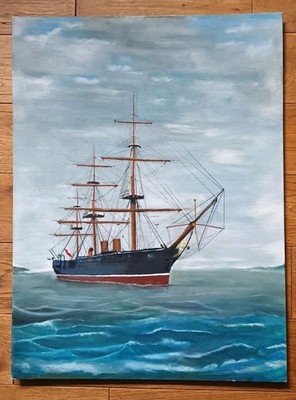 Vintage HMS Krieger (1860) Ölgemälde