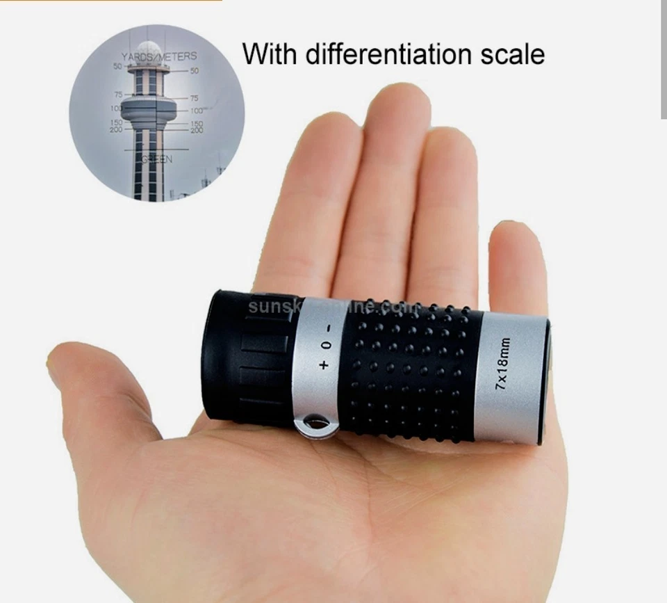 Monocular Rangefinder Binoculars Eyesight Adjustment, Plastic Black - Image 3 of 4