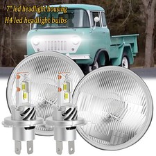 2pcs 7 Round Led Headlights Highlow Beam H4 Bulbs For Jeep Fc150 Fc170 2pcs 7 Round Led Headlights Highlow Beam H4 Bulbs For Jeep Fc150 Fc170