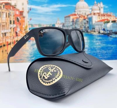 Ray-Ban Justin RB4165 622/2V Polarized Sunglasses Matte Black Grey Lens 54mm - Image 1 of 4