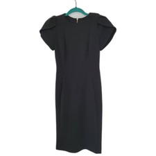 Calvin Klein Women's Little Black A-Line Short Sleeve Dress w Exposed Zip 2