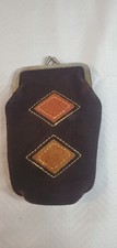 Vintage Leather Cigarette Or Coin Or Glass Pouch Purse Metal Frame Kiss Lock