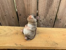 HAPPY MOUSE RAT SITTING Garden Home Decor Ornament Woodland Indoor Outdoor H12cm