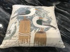 Pier 1 Coastal Seagulls Bird Beach Shell Embroidered Nautical Linen ...