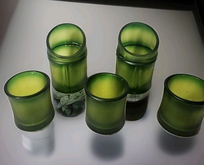 2 PartyLite Bamboo Tealight & 3 Stackable Votive Trio Candle Holders P90660 Vtg