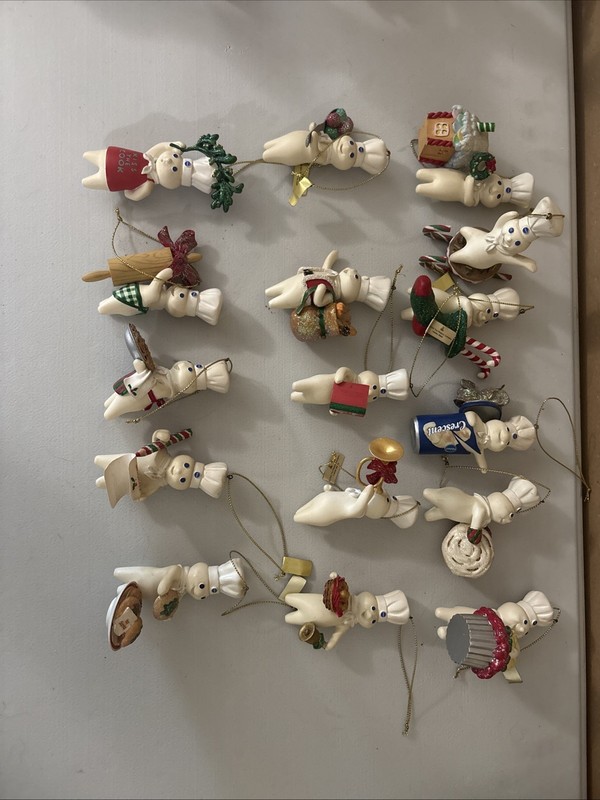 Danbury Mint Pillsbury Doughboy Christmas Ornaments  Lot of 16