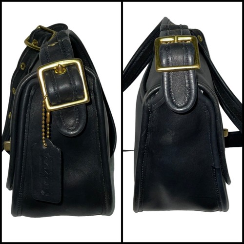 VINTAGE Coach Legacy Small Flap Bag Style 9965 Black Cowhide Leather Made in USA - Picture 6 of 16