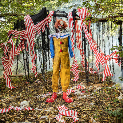 Animated Twitching Clown Prop 5 Ft Light Up Eyes Halloween Decor - Mario Chiodo