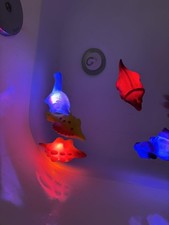 6 Packs Light-Up Floating Dinosaur Bath Toys, Waterproof Water Tub Toy Set