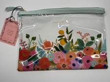 Rifle Paper Co Garden Party Floral Large Pencil Case Bag Travel Pouch NWT