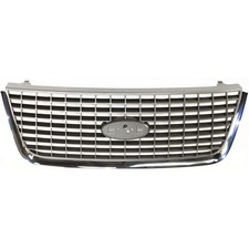 Grille For 2003-2006 Ford Expedition Chrome Shell W Gray Insert Plastic