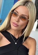 GUCCI GG1604S 003 Gold Brown Orange Mirror Rimless Women Sunglasses AUTHENTIC