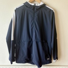 Under Armour Active UA Storm Woven 1/2 Zip Hooded Jacket Black Women s XS