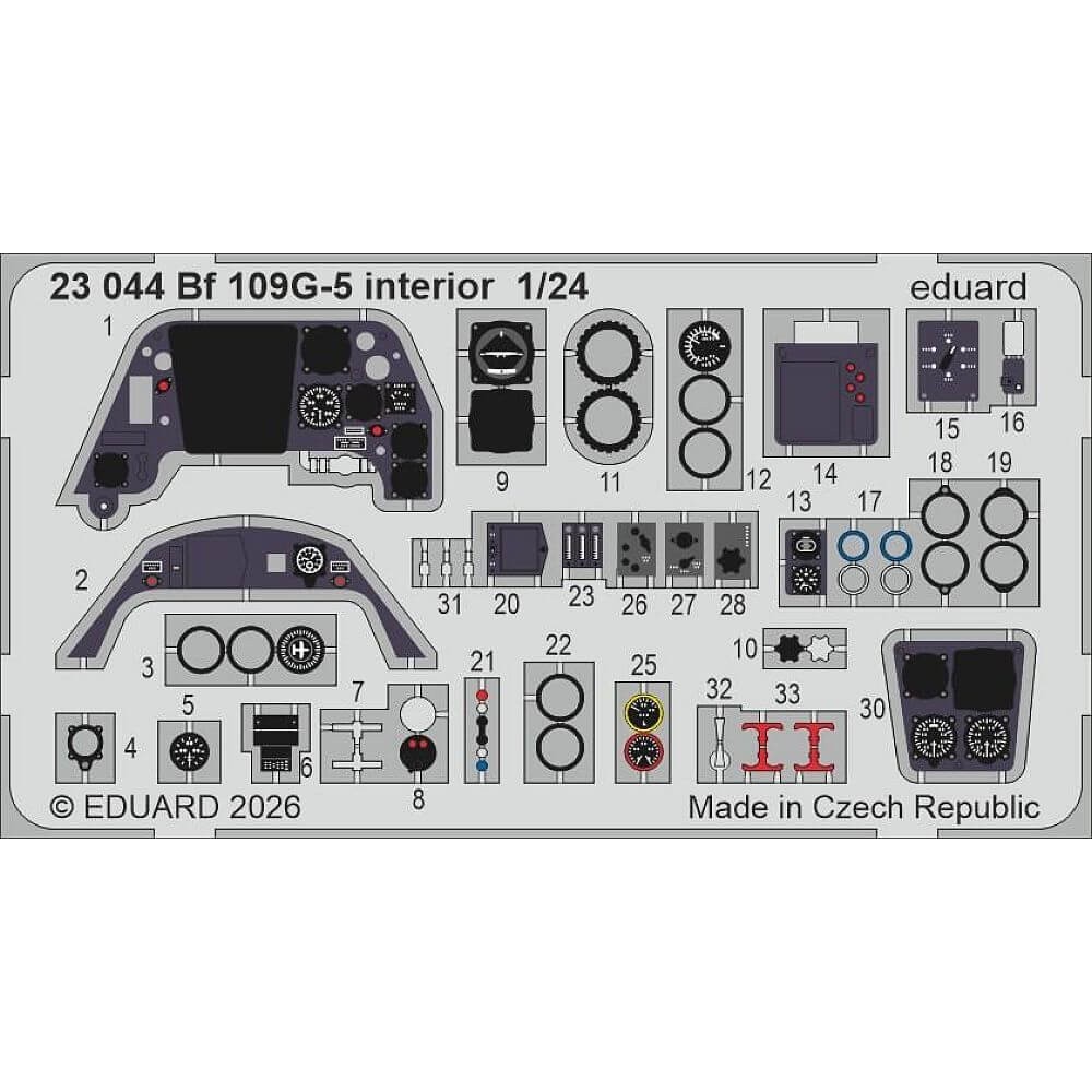 1:24 Messerschmitt Bf-109 G-5 - Interior Set for Airfix 23044 Eduard