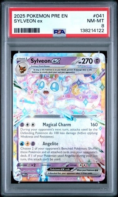 SYLVEON EX #041 PSA 8 2025 POKEMON PRE EN-PRISMATIC EVOLUTIONS | eBay