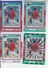 4 2024 Donruss DRUW JONES Base, Liberty Foil, Red Blue, Green Lazer #103