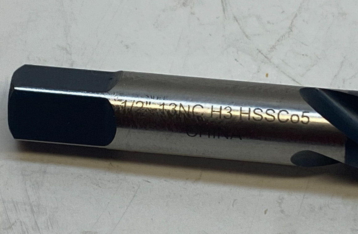 WESTWARD 1/2-13 Spiral Flute Cobalt Bottoming Hand Tap - 3 Flute - H3 - Oxide -