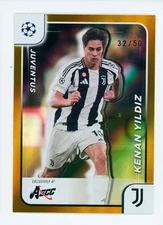 2024 Kenan Yildiz Topps Chrome ASCC Gold Refractor Juventus Rookie Card 32/50