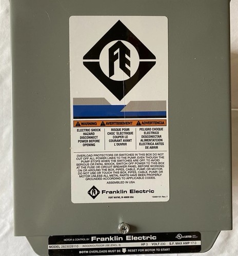 Franklin Electric 2823028110 Standard Submersible Motor Control Box 3.0 HP 230V - Afbeelding 4 van 5