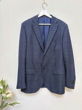 Loro Piana Italy MTM Blazer 42L Blue Glen Plaid Wool Silk Cashmere Sport Coat
