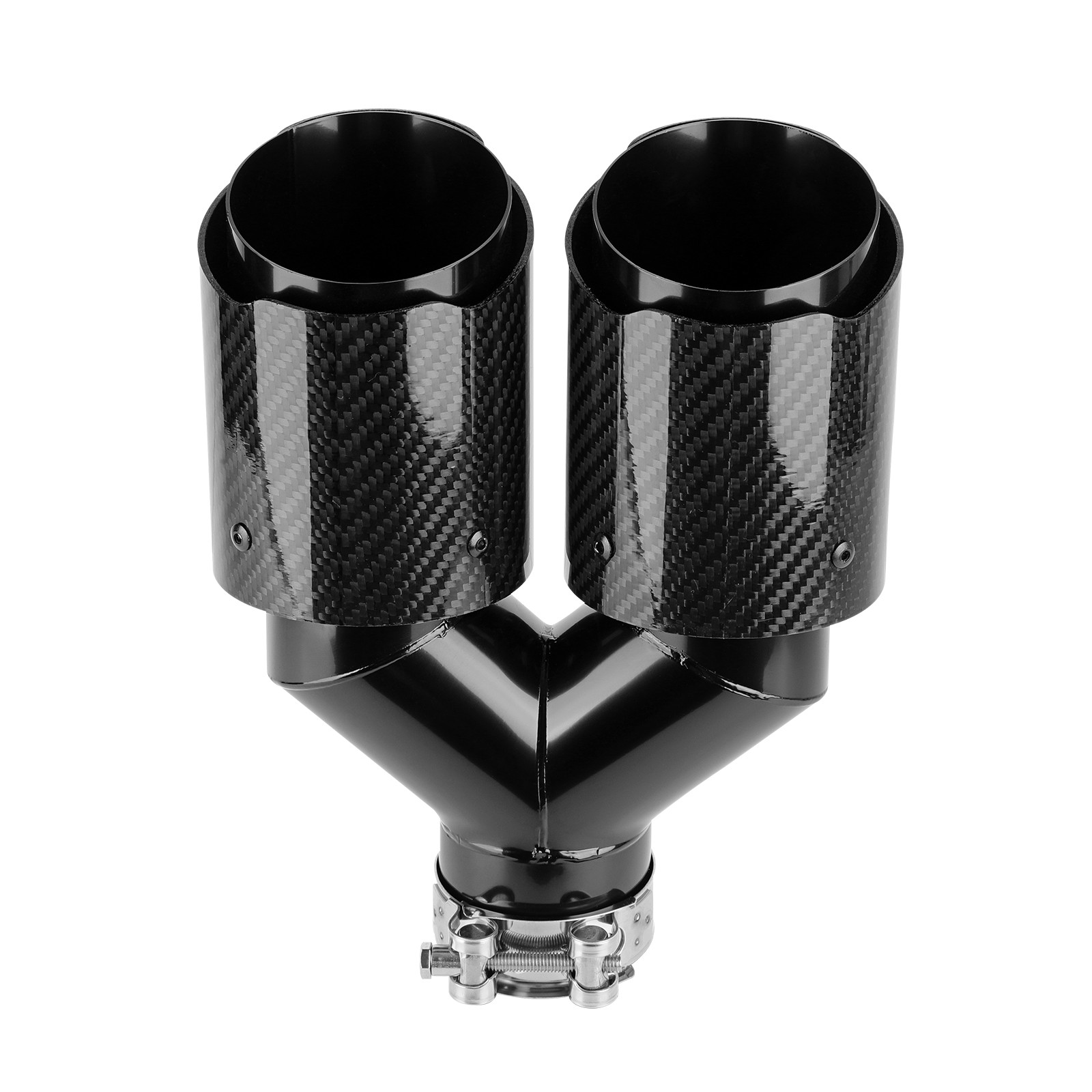 For Maserati Grecale GT Exhaust Pipe Tip 2.5" in to Dual 4" Muffler Carbon Fiber