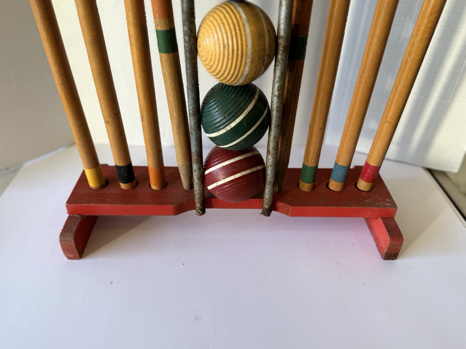 Vintage Croquet Set With Stand