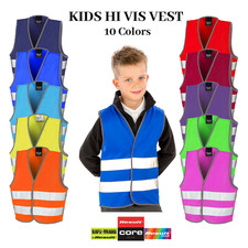 Image of Hi Vis Kids Safety Vest Junior High Visibility Childrens Waistcoat Result Core