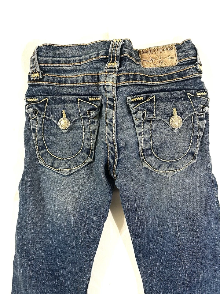 True Religion Joey Jean Y2K Low Rise Flare Distressed 5 Pocket USA Size 8 Girls - Image 4 of 4