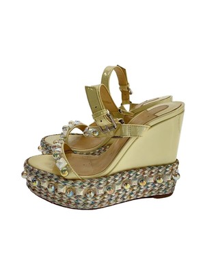 Christian Louboutin Sandals 35 Beige Enamel High Heel Pumps