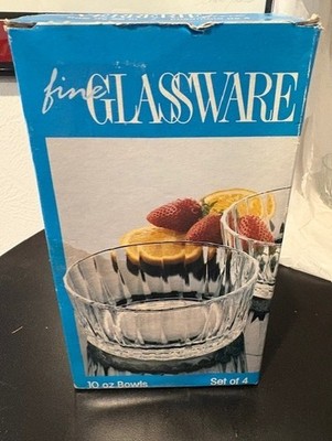 Vintage - Set of 4 Pasabahce made in Turkey Cut Glass Bowls - Dessert Bowls nib