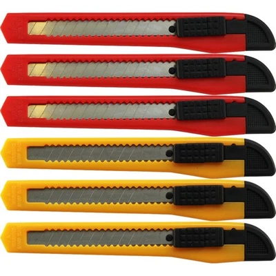 POWERTRON Utility Knife Box Cutter Retractable Blade Snap off Razor Knife Safety lock 5"