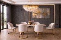 LuxuriöSes Beiges Esszimmer-Set GroßEr Esstisch StüHle EsszimmermöBel