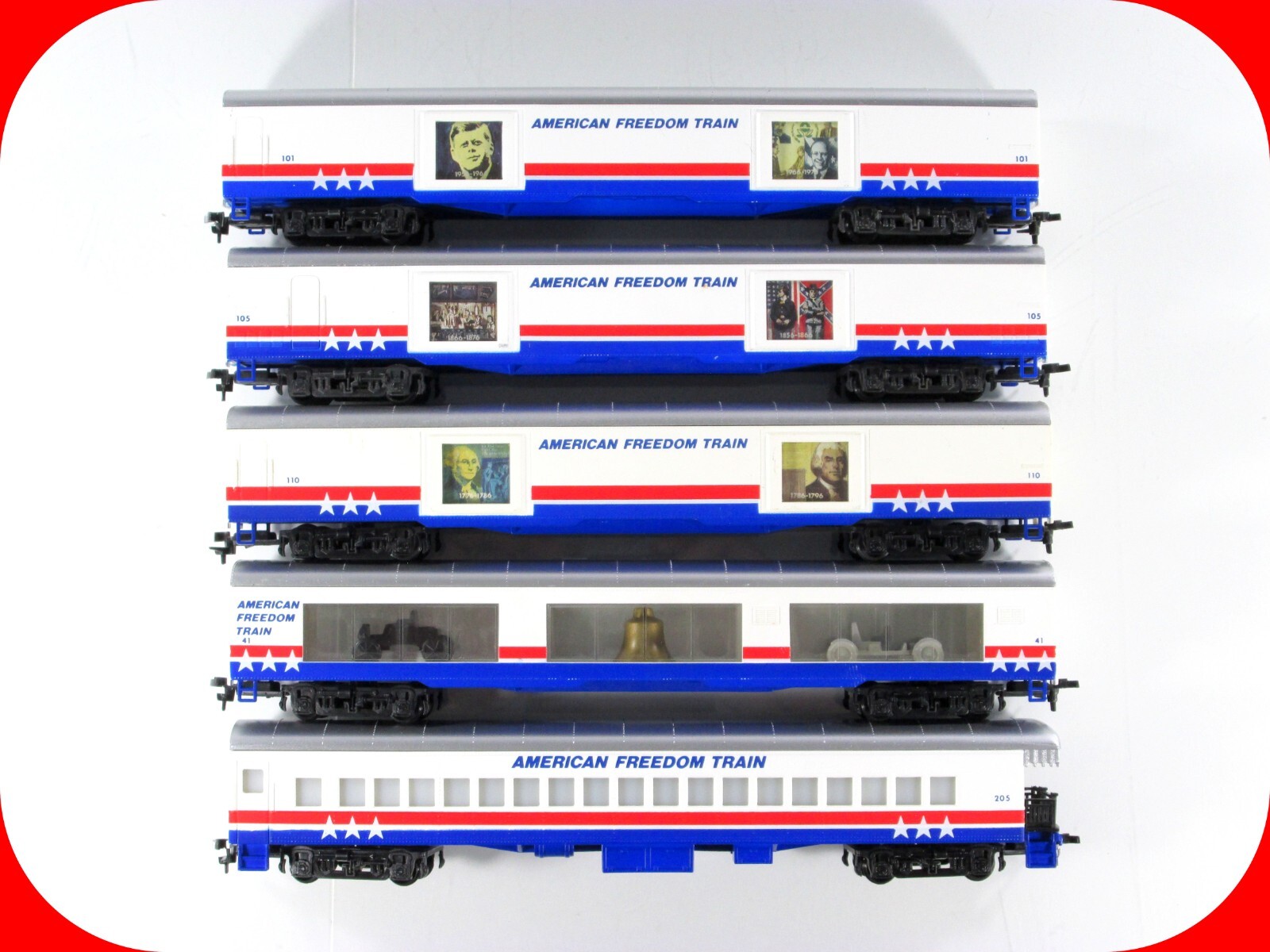 HO Scale ***AMERICAN FREEDOM TRAIN*** 5Car Passenger Set, 17761976