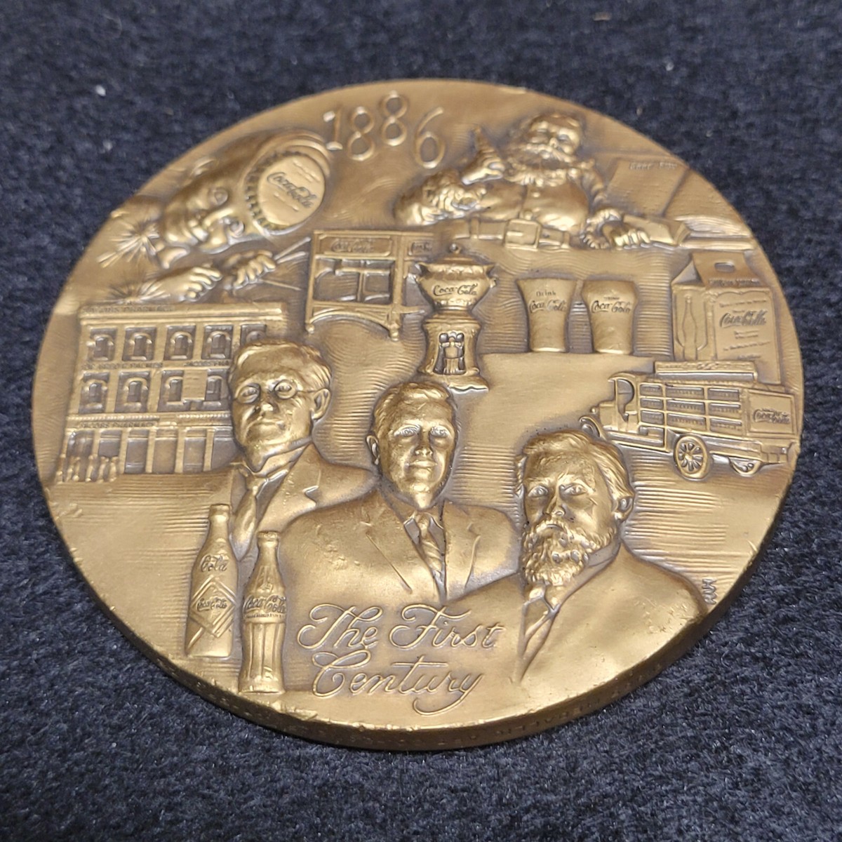 Bronze Coca-Cola First 100 Years Centennial Celebration Medallion