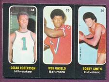1971 Topps Stickers Oscar Robertson #34 Wes Unseld #35 Bobby Smith #36 NM-MINT