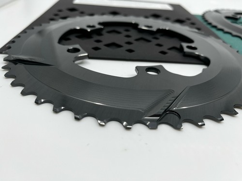 AbsoluteBlack BCD110x5 Premium 2x Round Road Chainring (Black/Grey) - Picture 4 of 5