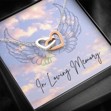 PERSONALIZE Hearts Necklace - In Loving Memory, Bereavement, Memorial, Loss