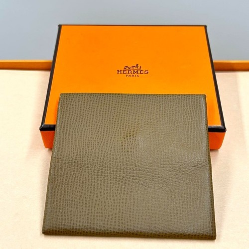 Hermes Bastia Coin Case Purse Greige Epsom Leather Women's Authentic Used YK312 - Picture 2 of 11