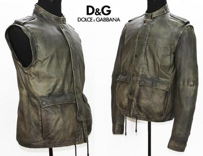 NEW DOLCE & GABBANA 2 in 1 SOFT LEATHER JACKET WITH DETACHABLE