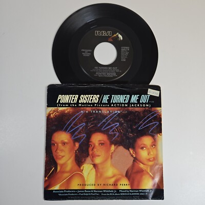 Pointer Sisters ''He Turned Me Out'' 45 Vg+ Tested Picture Sleeve Worn 