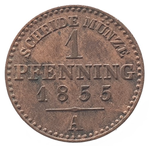 German State, Kingdom of Prussia Einen Thaler / 1 Pfenning 1855 A