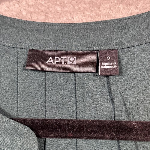 NWT Apt. 9 Long Sleeve Blouse Top Women's Small V-Neck Career Office Dark Green - Picture 4 of 11