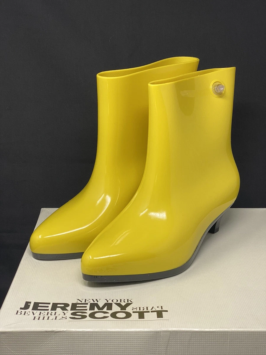 Yellow kitten heel boots discount