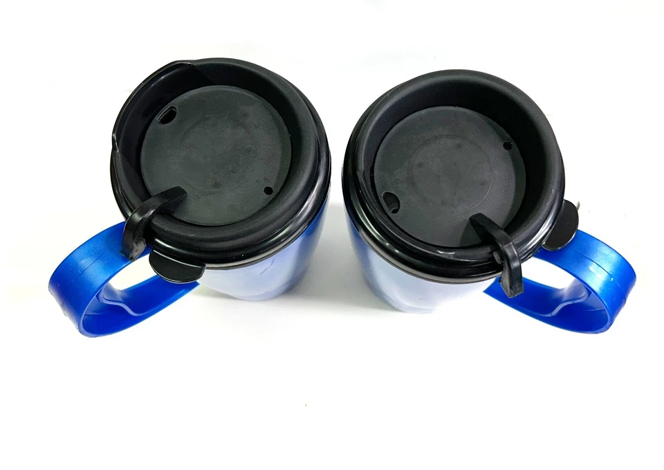 2 nuevas tazas de viaje ThermoServ con aislamiento de espuma de 16 oz azules Foto 4 de 4