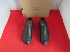 Clarks Women's Leather Zip Loafers - Black - US Size 7 M -  673